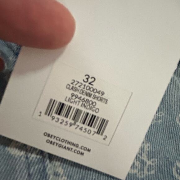 OBEY NWT $79 Clash Light Indigo Women's Denim Shorts Size 32 - Picture 6 of 7